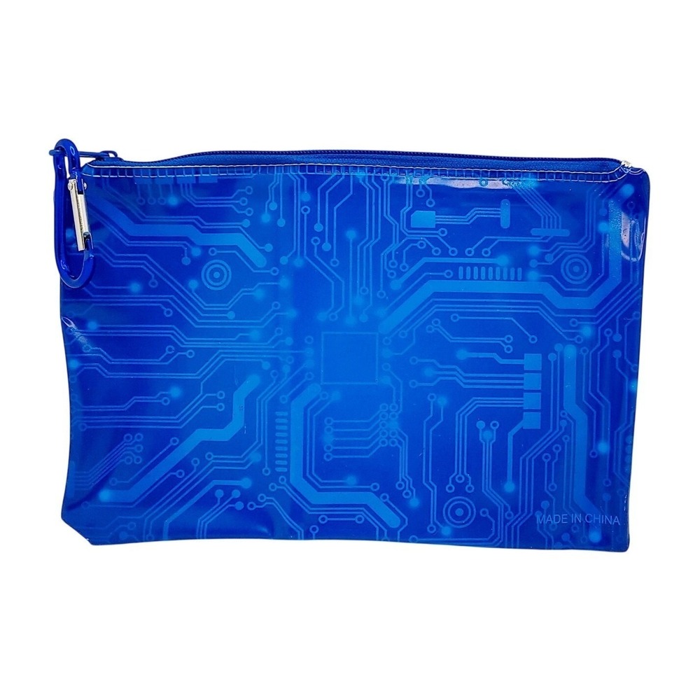 Loot Crate Blue Circuit Glow in the Dark Pencil Bag